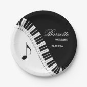 Assiettes En Carton Musiciens créatifs Piano Keys Mariage (Devant)