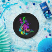 Assiettes En Carton Musique Arc-en-ciel à thème Cleble (Fête)