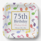 Assiettes En Carton musique colorée Note Musicien Anniversaire (Recto)