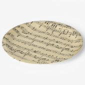Assiettes En Carton Musique de feuille antique (Angle)