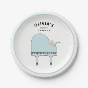 Assiettes En Carton Musique de piano pour Baby Shower