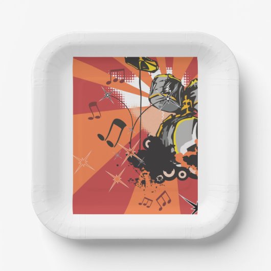 Assiettes En Carton Musique Drum Set (Recto)