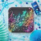 Assiettes En Carton musique graffiti (Fête)