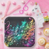 Assiettes En Carton musique graffiti (Fête)