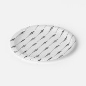 Assiettes En Carton Musique Motif Melting Treble Clef noir et blanc (Angle)