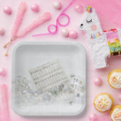 Assiettes En Carton Musique Nocturne Silencieuse Dans Les Snowflakes (Fête)