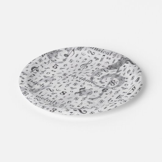 Assiettes En Carton Musique Note Motif Thème (Angle)