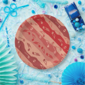 Assiettes En Carton Musique Note rayures rouge (Fête)