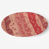 Assiettes En Carton Musique Note rayures rouge (Angle)