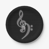 Assiettes En Carton Musique - Plaques de papier noir à base et en acie (Devant)