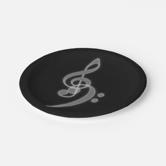 Assiettes En Carton Musique - Plaques de papier noir à base et en acie (Angle)