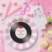 Assiettes En Carton Musique Retro Vinyl Record Mariage (Fête)