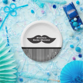 Assiettes En Carton Mustache Bash Fête d'anniversaire Plaques modernes (Fête)