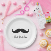 Assiettes En Carton Mustache noire (Fête)