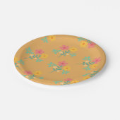 Assiettes En Carton Mustard Retro Daisy Bouquet Motif (Angle)