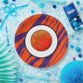 Assiettes En Carton MVB Tiger Stripes Design- Basketball (Fête)