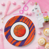 Assiettes En Carton MVB Tiger Stripes Design- Basketball (Fête)