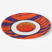 Assiettes En Carton MVB Tiger Stripes Design- Basketball (Angle)