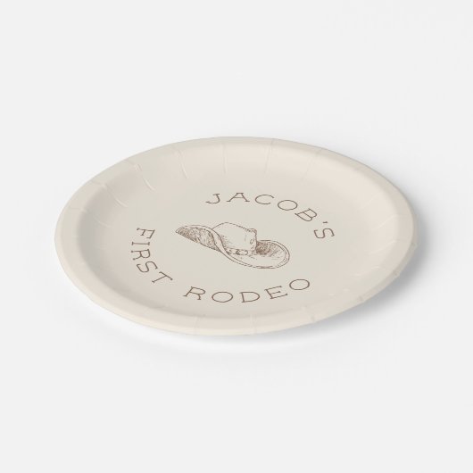 Assiettes En Carton My First Rodeo Customizable Birthday Paper Plate (Angle)