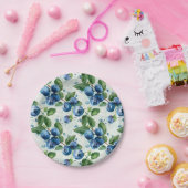 Assiettes En Carton Myrtilles à l'aquarelle (Fête)