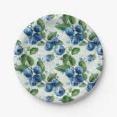 Assiettes En Carton Myrtilles à l'aquarelle (Devant)