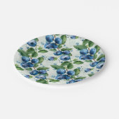 Assiettes En Carton Myrtilles à l'aquarelle (Angle)