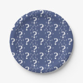 Assiettes En Carton Mystère point d'interrogation riddle puzzle bleu (Devant)