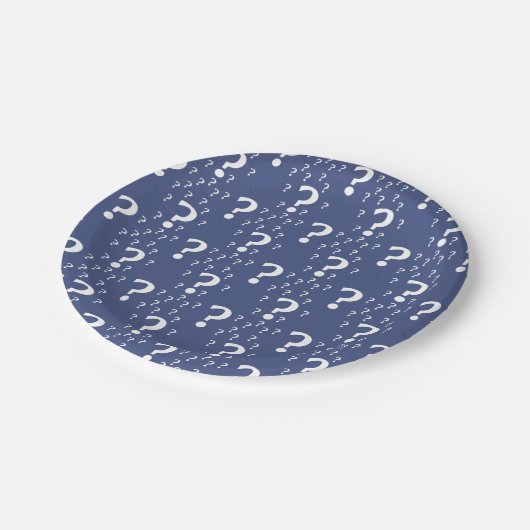 Assiettes En Carton Mystère point d'interrogation riddle puzzle bleu (Angle)