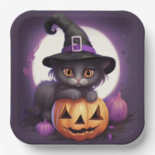 Assiettes en carton Mystic Feline (Recto)