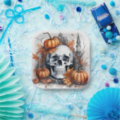 Assiettes En Carton Mystic Halloween Gothic Skull Art - Enchantant (Fête)