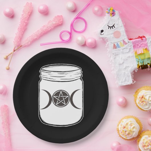 Assiettes En Carton Mystical Magic Moons Mason Jar Halloween Party (Fête)
