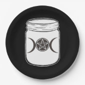 Assiettes En Carton Mystical Magic Moons Mason Jar Halloween Party (Devant)