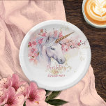 Assiettes En Carton Mystical Unicorn Floral Girl 3e fête d'anniversair<br><div class="desc">Voici notre captivante Unicorne Mystique et Rose Floral Girl 3ème anniversaire design de fête. Plongez-vous dans un monde enchanteur alors que vous vous préparez à célébrer votre petit. Cette collection exquise présente une licorne majestueuse comme point focal, gracieusement ornée de délicates fleurs roses et sertie sur fond de plaques de...</div>