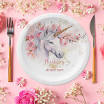 Assiettes En Carton Mystical Unicorn Floral Girl 5e fête d'anniversair<br><div class="desc">Voici notre captivante Unicorne Mystique et Rose Floral Girl 4th Birthday Party Design. Plongez-vous dans un monde enchanteur alors que vous vous préparez à célébrer votre petit. Cette collection exquise présente une licorne majestueuse comme point focal, gracieusement ornée de délicates fleurs roses et sertie sur fond de plaques de parties...</div>