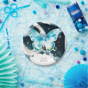 Assiettes En Carton Mystique de l'aquarelle papillon Anniversaire