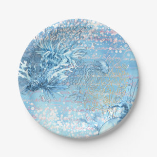 Assiettes En Carton Mystique océan rêves hippocampe méduse poisson tur
