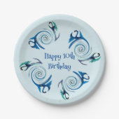 Assiettes En Carton Mythique Animal Bleu Dragons Âge Anniversaire (Devant)