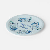Assiettes En Carton Mythique Animal Bleu Dragons Âge Anniversaire (Angle)