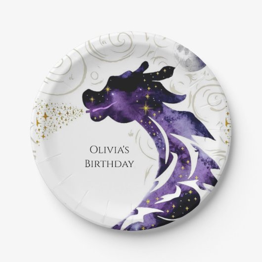 Assiettes En Carton Mythique Joyeux Dragon Anniversaire (Devant)