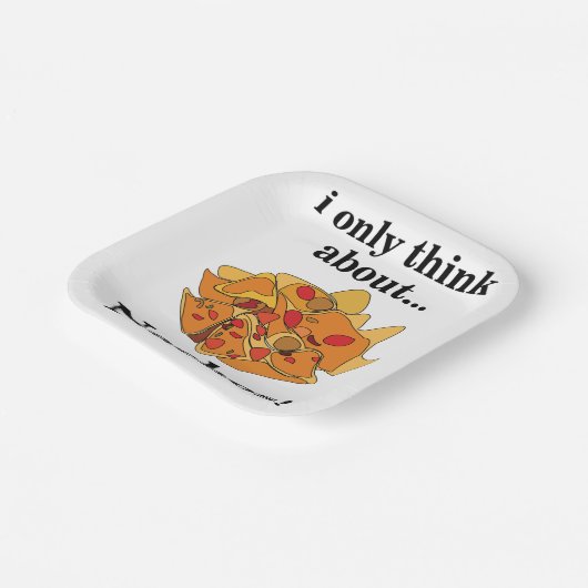 Assiettes En Carton Nachos Food Je Ne Pense Qu'À Nachos Party (Angulaire)