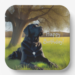 Assiettes En Carton Naissance de Black Labrador Retriever