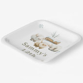 Assiettes En Carton Naissance de la vache arctique en hiver (Angulaire)