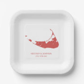 Assiettes En Carton Nantucket Island Mariage Nantucket Rouge (Recto)
