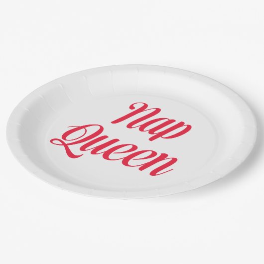 Assiettes En Carton Nap Queen rose cerisier rouge (Angle)