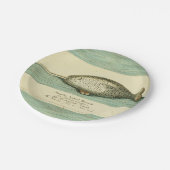 Assiettes En Carton Narwhal Antique Baleine Aquarelle Art scientifique (Angle)