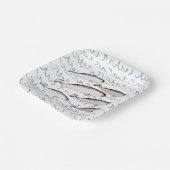 Assiettes En Carton Narwhals nage Vagues Dessin Motif baleine blanche (Angulaire)