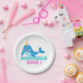 Assiettes En Carton Narwhals Rock ! (Fête)