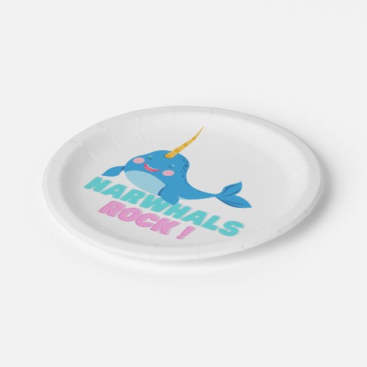 Assiettes En Carton Narwhals Rock ! (Angle)