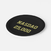 Assiettes En Carton NASDAQ 25000 Stock Market Celebration (Angle)