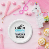 Assiettes En Carton Natation - Je nage (Fête)